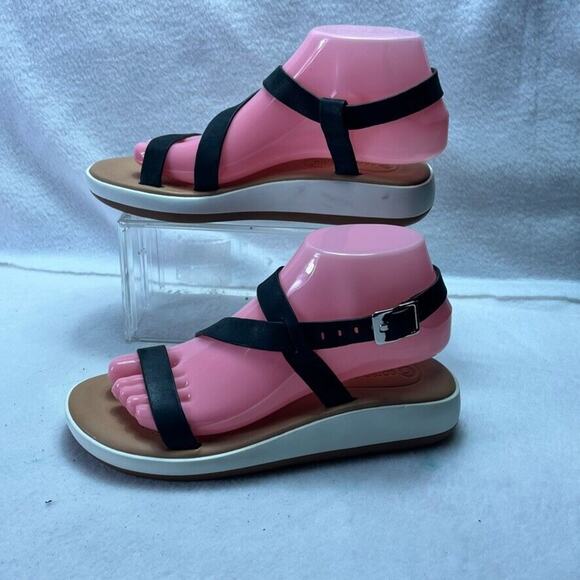 CORSO COMO Sandals Womens 6.5 Celano Black Leather Ankle Strap Buckle - Picture 7 of 11